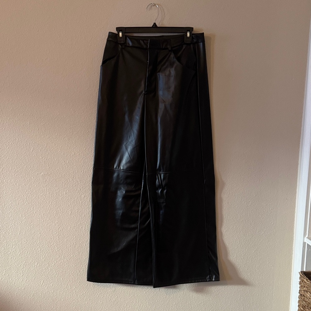 Black Faux Leather Pants